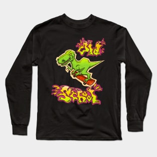 Dino skateboarder Long Sleeve T-Shirt